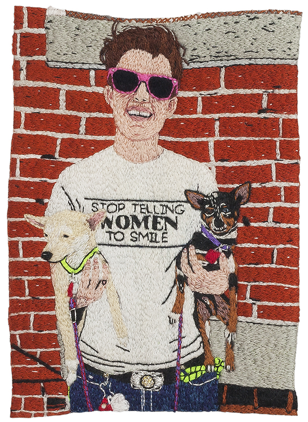 Hadley Raysor of Dandy Dog Walker, as embroidered by the artist LJ Roberts.