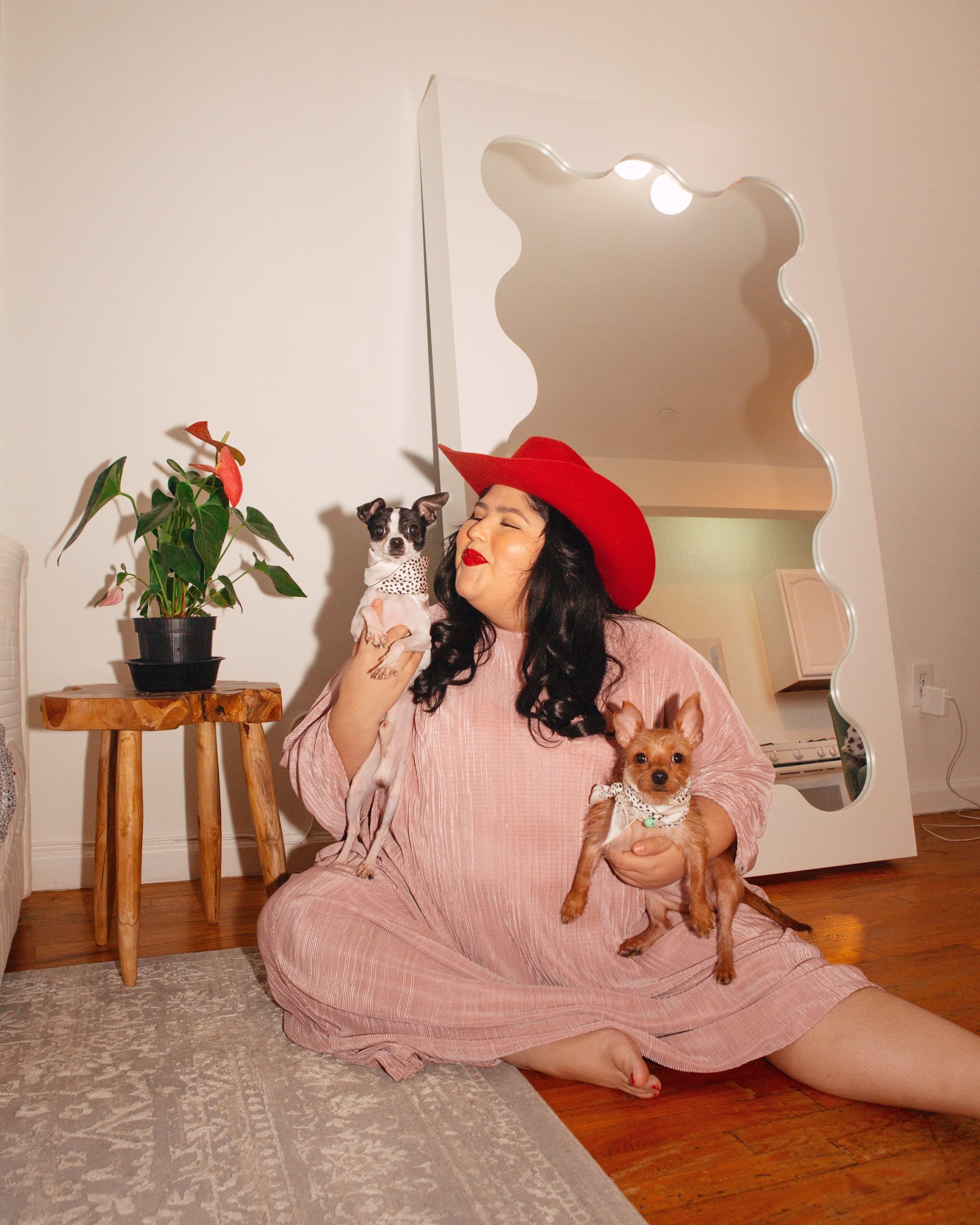 Creator Jessica Torres with her dogs, Martina and Manolo.
